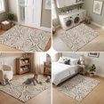 thumbnail image 5 of Area Rugs 3'x5', Brown Geometric Carpet Runner Indoor Outdoor Rugs Home Decor Aesthetic, Vintage Abstract Chic Motifs Aesthetic Non Slip Mats Washable Accent Rug for Living Room Bedroom, 5 of 8
