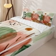 thumbnail image 3 of Homewish Watercolor Gradient Zipper Queen Comforter Set with Fitted Sheet and 2 Pillowcases,Mid-Century Geometric Zipper Bedding Set,Cream Pink,Reversible,4pcs, 3 of 8