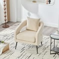 thumbnail image 6 of Modern Upholstered Velvet Open Back Accent Chair Barrel Dining Chair with Metal Legs, Cozy Round Sofa Leisure Lounge Club Armchair for Living Room, 6 of 10