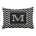 thumbnail image 1 of RYLABLUE Vintage Black And White Chevron With Monogram Polyester 20 x 30 Inch Rectangle Throw Pillow Covers With Hidden Zipper Home Sofa Cushion Decorative Pillowcases, 1 of 1