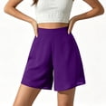 thumbnail image 4 of cocolona Womens Summer Casual High Waist Chiffon Dress Shorts Breathable Elastic Waist Straight Wide Leg Beach Shorts, 4 of 4
