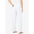 thumbnail image 2 of Roaman's Women's Plus Size Petite Plus Size Wide Leg Bend Over Pant, 2 of 5