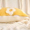 thumbnail image 3 of Unique Bargains Pack of 2 Floral Decorative Throw Pillow Covers for Home 20" x 12" Yellow, 3 of 7