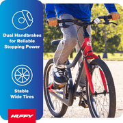 Huffy 20-Inch GRM Kids’ Bike, Perfect Fit Frame for a Natural Riding Position, Dual Braking System for Confident Control, Full Chainguard for Safety, Fits Riders 45–52 Tall, Ages 5-9, Red