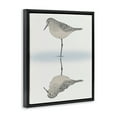 thumbnail image 3 of Stupell Industries Tranquil Sandpiper Bird Reflection Shallow Beach Shoreline Graphic Art Jet Black Floating Framed Canvas Print Wall Art, Design by Ziwei Li, 3 of 5