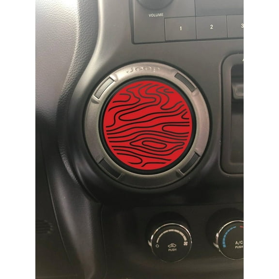 Topographic A/C Vent Vinyl Decal Sticker Compatible with and Fits Jeep Wrangler 2011-2022 Compatible with and Fits Jeep Gladiator 2019-2022 - Set of 4
