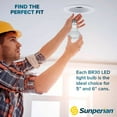thumbnail image 4 of Sunperian BR30 LED Flood Bulb, 8.5W, 2700K Warm White, 800 Lumens, Dimmable, Enclosed Fixture Rated, UL Listed 4-Pack, 4 of 7