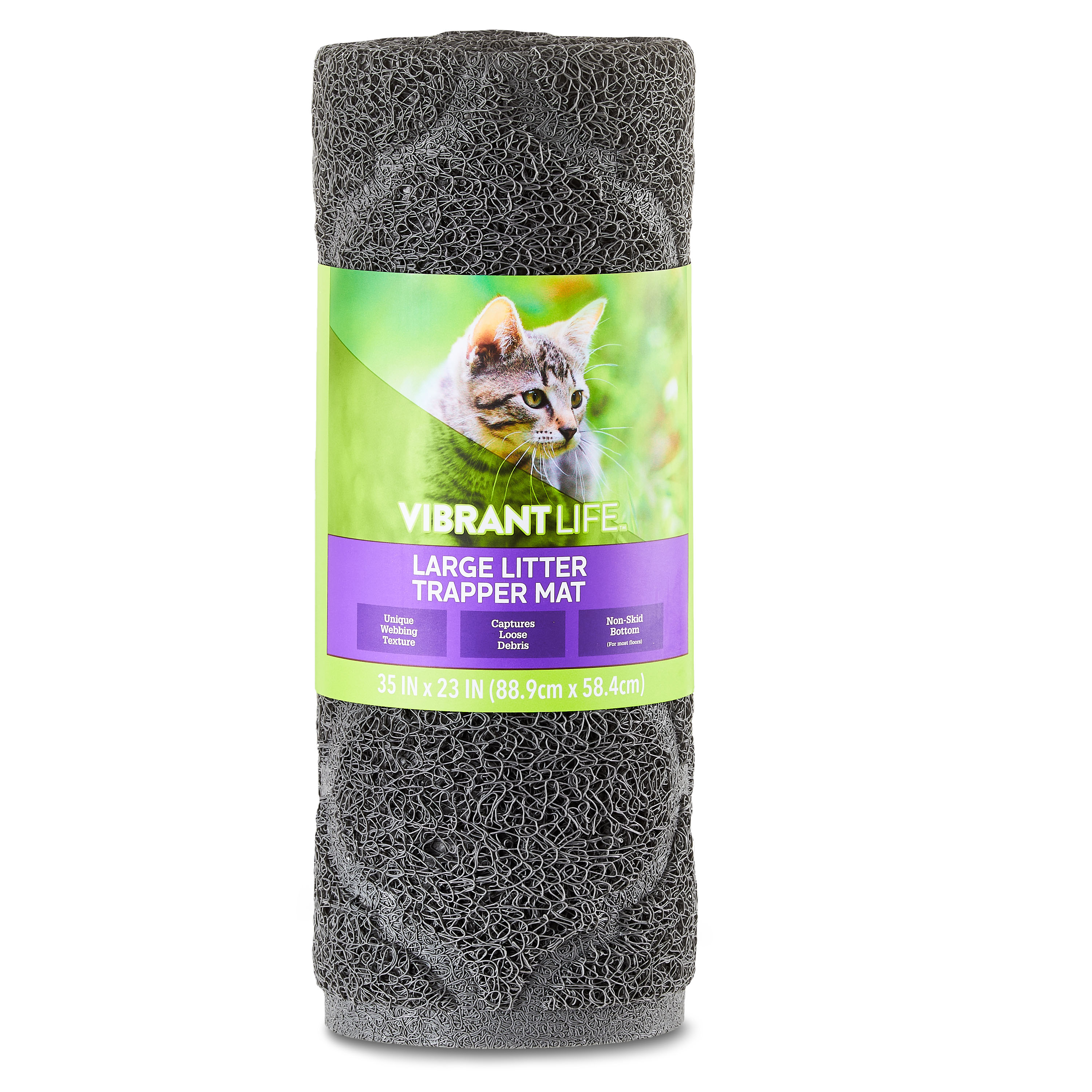 Vibrant Life Large Drizzle Cat Litter Mat, Gray 35x23 photo 4