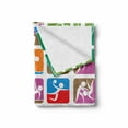 thumbnail image 2 of Olympics Soft Flannel Fleece Blanket, Pictograms of the Summer Sports Sailing Wrestling Boxing Fencing Weightlifting, Cozy Plush for Indoor and Outdoor Use, 60" x 80", Green Purple, by Ambesonne, 2 of 6