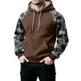 thumbnail image 4 of Men'S Hoodies Camo Sweatshirts Fashion Fall winter Hoodies Pullover Drawstring Winter Long Sleeve Shirt With Kangaroo Pocke Light Brown L, 4 of 5