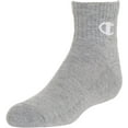 thumbnail image 2 of Champion Kids' Big 6-Pack Socks in Quarter or Low Cut, Oxford Gray, 9-11, 2 of 5