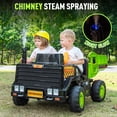 thumbnail image 4 of Rock Wheels 24V7AH Ride On 2-Seater Dump Truck, 4X200W Motors, Ride On Car w/Electric Dump Bed, Extra Shovel, Parent Remote Control, LED Lights, Steam Spray, Helmet, 24" Spacious Seat - Green, 4 of 10