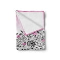 thumbnail image 2 of Black and Pink Soft Flannel Fleece Throw Blanket, Curly Romantic Flowers in Pinkish Colors Pattern, Cozy Plush for Indoor and Outdoor Use, 50" x 70", Pink and Charcoal Grey, by Ambesonne, 2 of 6