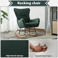 thumbnail image 3 of Bonzy Home Nursery Rocking Chair, Accent Rocker Glider Side Chair with High Backrest for Nursery Living Room Bedroom Office，Green(set of two), 3 of 8