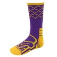 thumbnail image 2 of Brybelly SSOC-004L Basketball Compression Socks, Purple & Yellow - Large, 2 of 6
