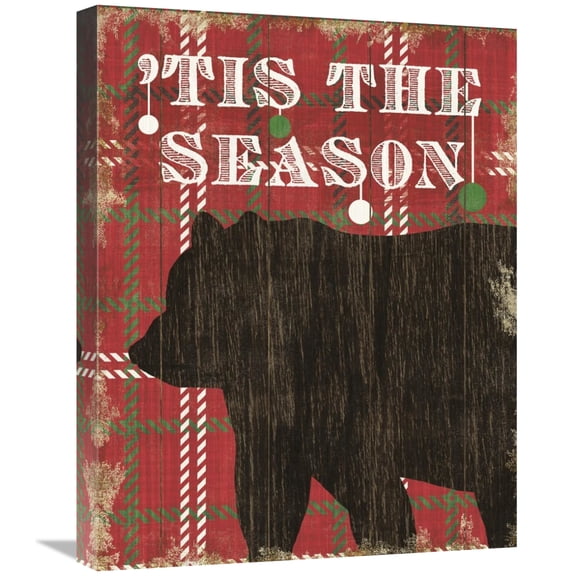 Global Gallery's 'Simple Living Holiday Bear' By Michael Mullan Stretched Canvas Wall Art