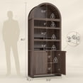 thumbnail image 3 of 81" Tall Arched Bookshelf, Kitchen Pantry Storage Cabinet, 6-Tier Bookcase with 2 Doors for Living Room, Kitchen, Home Office, Walnut, 3 of 8