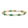 thumbnail image 3 of 14k Yellow Gold Bracelet Gemstones Fancy May Women's Emerald Oval 5 mm 7.25 in Diamond and, 3 of 4
