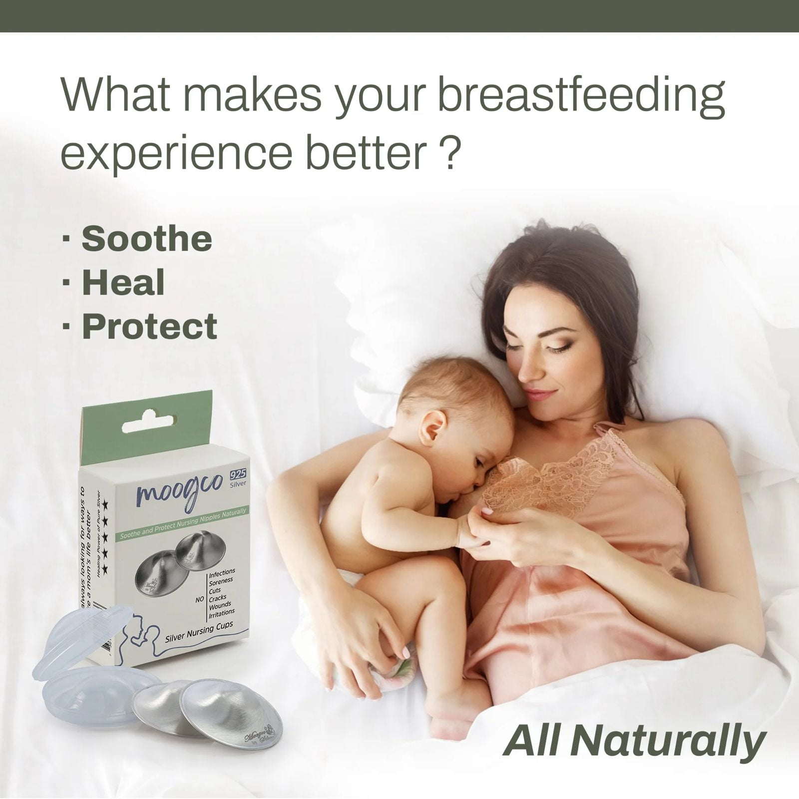 GoMommy The Original Silver Nursing Cups, Nipple Shields For Nursing Newborn, Nipple Protector For Breastfeeding, Nipple Covers Breastfeeding, No Need Nipple Cream, Newborn Essentials Must Haves, XL
