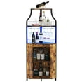 thumbnail image 5 of Corner Bar Cabinet with LED Light, Wine Bar Cabinet and Glass Holder, 5-Tiers Storage Space, Industrial Wine Rack for Small Space, Dining Room, 5 of 7