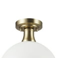 thumbnail image 2 of Globe Electric 1-Light Matte White Semi-Flush Ceiling Light, Brass Accents, Modern Glam, 91004455, 2 of 7
