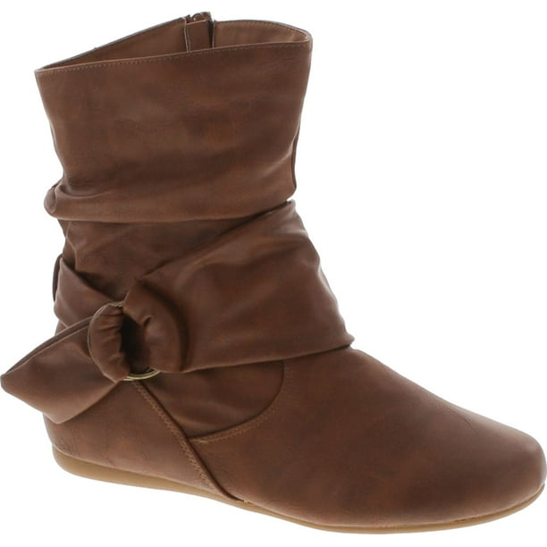 mid calf flat heel boots