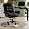 thumbnail image 4 of Bestier Big and Tall Executive Office Chair with Flip-Up Arms for Adults, Adjustable Height, Reclining Office Chair with Headrest & Side Pockets in Black, 4 of 10
