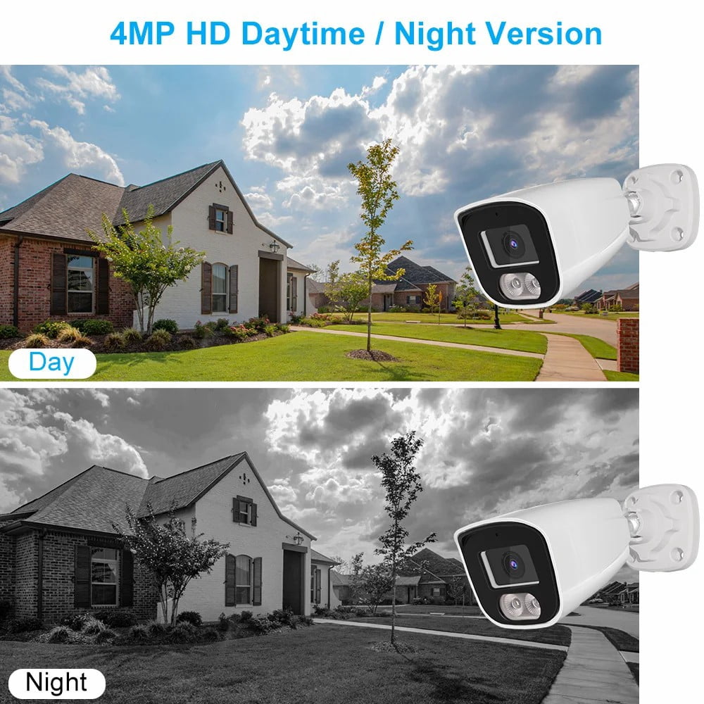 Anpviz 4MP POE IP Camera Outdoor Security PoE H.265 CCTV Video Surveillance Camera 2.8mm Lens Remote View Audio IR 30m IP66 P2P