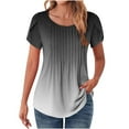 thumbnail image 2 of Soki Hauts à Manches Courtes pour Femmes en Liquidation Col en V Été Décontracté T-shirt, 2 of 7