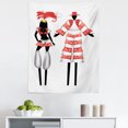thumbnail image 1 of Circus Tapestry, Interpretation of 2 Moko Jumbies Silhouettes in Costumes, Fabric Wall Hanging Decor for Bedroom Living Room Dorm, 5 Sizes, Vermilion Charcoal Grey, by Ambesonne, 1 of 1