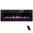 thumbnail image 3 of Cloud Mountain 50" Stainless Steel Wall Mounted Electric Fireplace in Black, 3 of 7