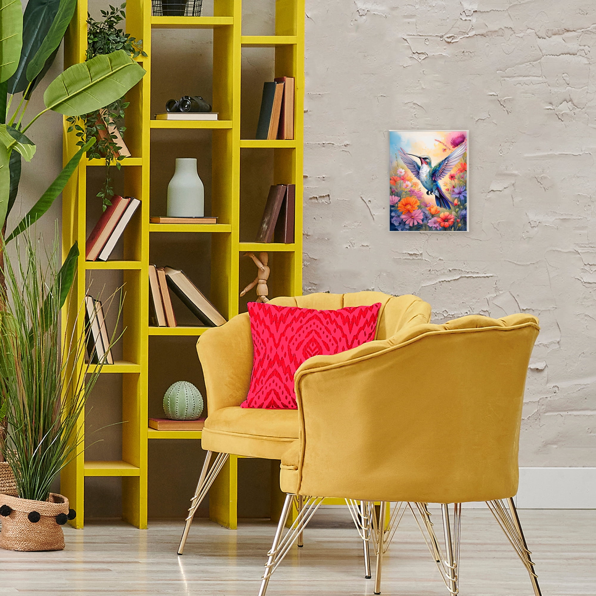 Stupell Industries Colorful Hummingbird in Bloom Wall Plaque Art, design by Creative Studio