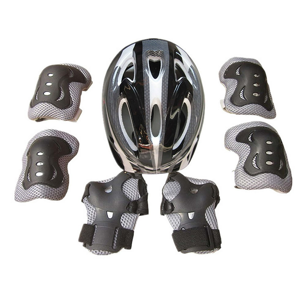 TSEXIEFOOFU 7PCS Skating Bike Protective Gear Safety Helmet Knee Elbow