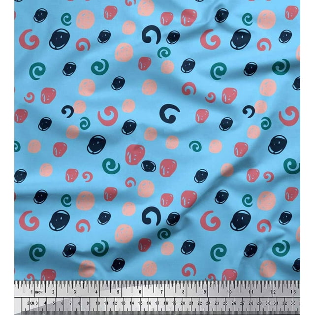 Soimoi Poly Georgette Fabric Brush Stroke Abstract Decor Fabric Printed Yard 42 Inch Wide