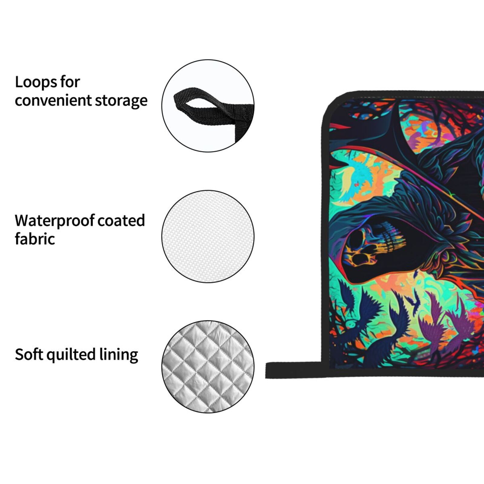 Grim Reaper Dark Psychedelic Death 4Pcs Oven Mitts and Pot Holders Sets Oven Kitchen Gloves Hot Pads for Cooking BBQ Baking Grilling