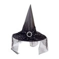 thumbnail image 1 of Sombrero de bruja de Halloween Scary Creepy Wide Brim Sombrero puntiagudo Regalo de Halloween para h Tomshoo Negro, 1 of 7