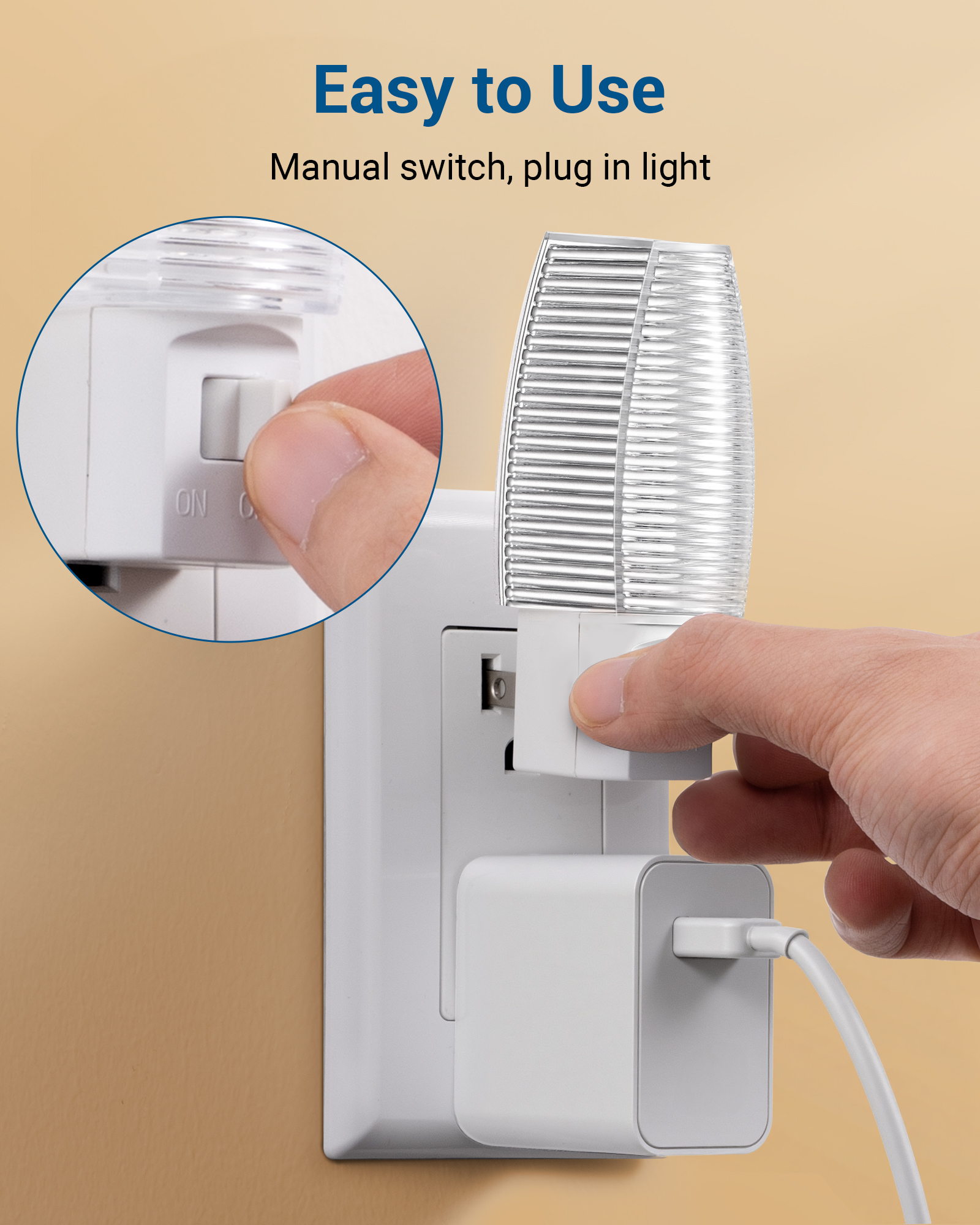 DEWENWILS LED Night Light Plug-In with Switch, Warm White 6-Pack photo 3