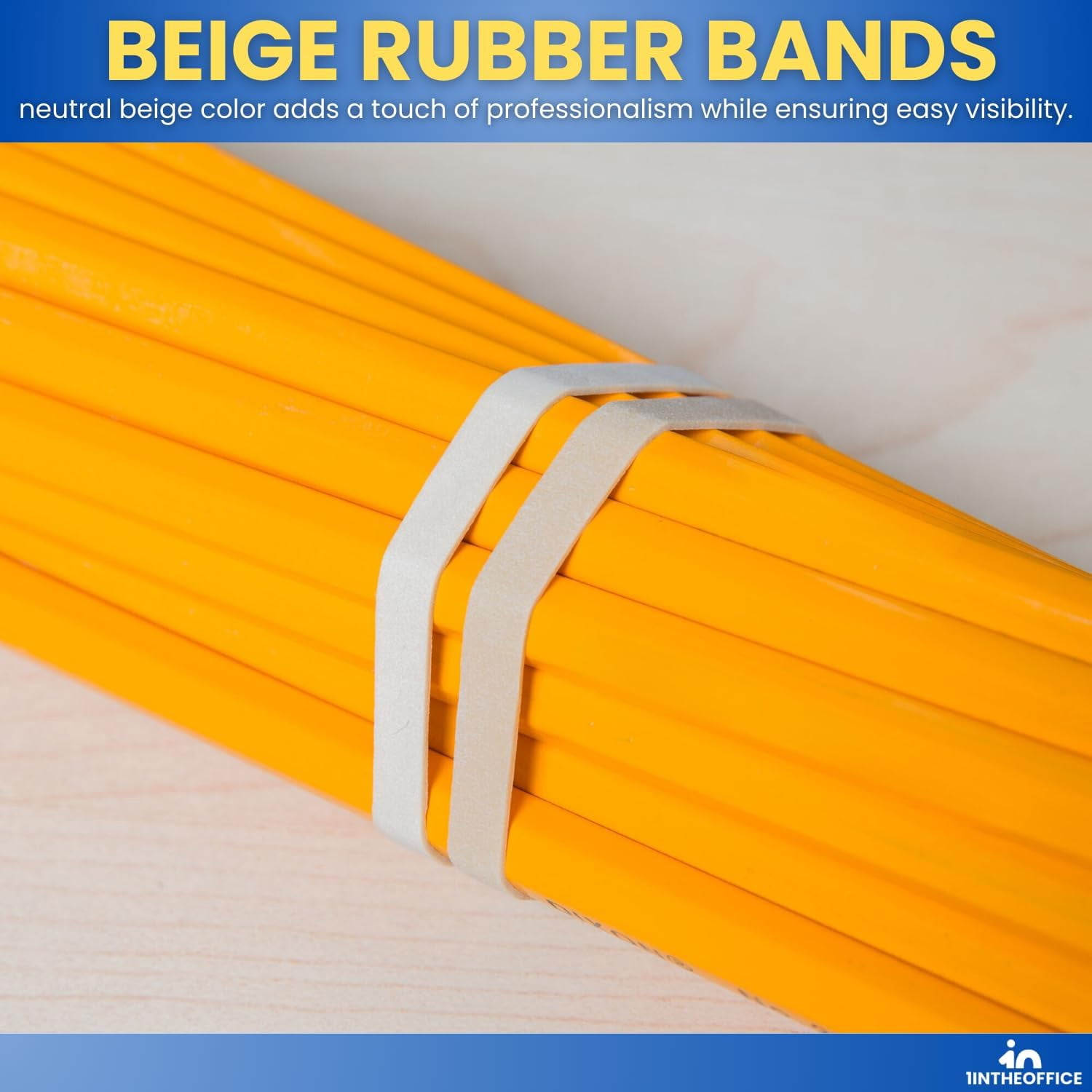 1InTheOffice Rubber Bands #64, Thick Rubber Bands, Heavy Duty Rubber Bands, Beige, Size 64, 3 Pack