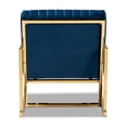 thumbnail image 4 of Glam Royal Blue Velvet Fabric Upholstered & Gold Finished Living Room Accent Chair, Gold, 4 of 5
