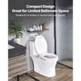 thumbnail image 3 of KFFKFF One-Piece Elongated Toilet, Dual-Flush 1.0/1.28 GPF, Bathroom Toilet with Comfortable Chair-Height Seat, Standard Height, Easy-to-Clean Skirted Design, 12-Inch Rough-In, White and Silver, 3 of 9