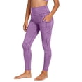 thumbnail image 2 of Twczz Girls Yoga Leggings with Pockets- Full Length Tummy Control High Waist Stretch Athletic Workout Pants Purple Size 12 Years, 2 of 9