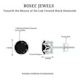 thumbnail image 6 of Rosec Jewels Created Black Diamond Solitaire Crown Stud Earrings for Women (7 mm, AAAA Grade), 10K White Gold, 6 of 7