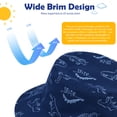 thumbnail image 4 of Zando 2 Pcs Baby Sun Hat Wide Brim UPF 50+ Sun Protection Hats for Toddlers Sombrero Bucket Hat Adjustable for Baby Boys and Grils 2 Pack Dinosaur Navy Dinosaur White 2-4 T, 4 of 7