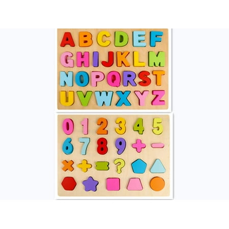 Fun Wooden Colorful Puzzle Jigsaw - Wooden Alphabet Puzzle Board Raised Wooden Puzzle for Children | Wooden ABC Letters Colorful Educational Puzzle Toy Board for Toddlers and Kids, Multi-Colored Jigsaw Blocks