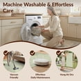 thumbnail image 5 of Design&I 8'x10' Washable Area Rug Sage Interlocking Cream Grid Balanced Contemporary Bathroom Waffle for Living Room, Family Extra Large Skid-Resistant Low Profile, 5 of 7