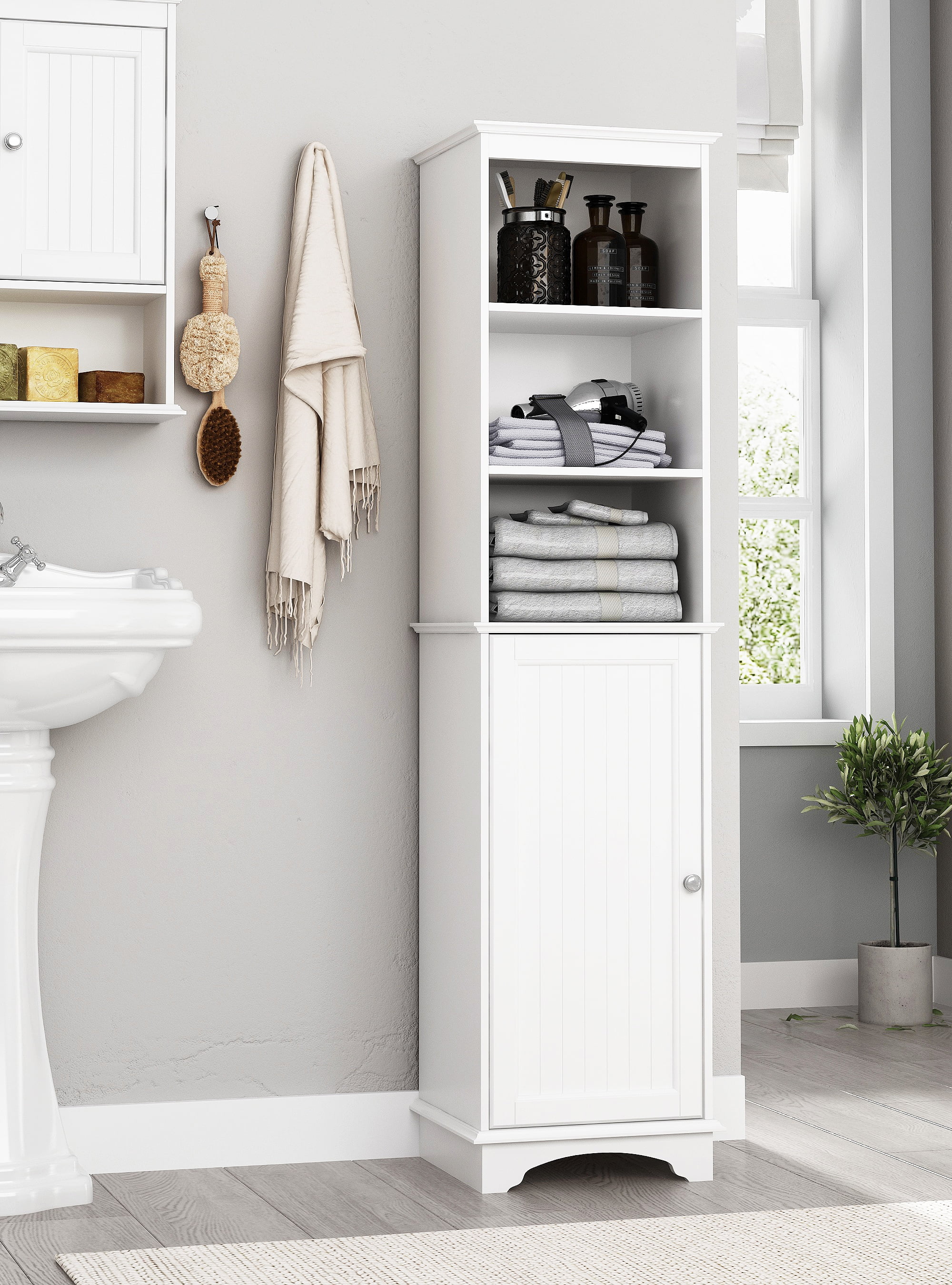 tall bathroom storage cabinets