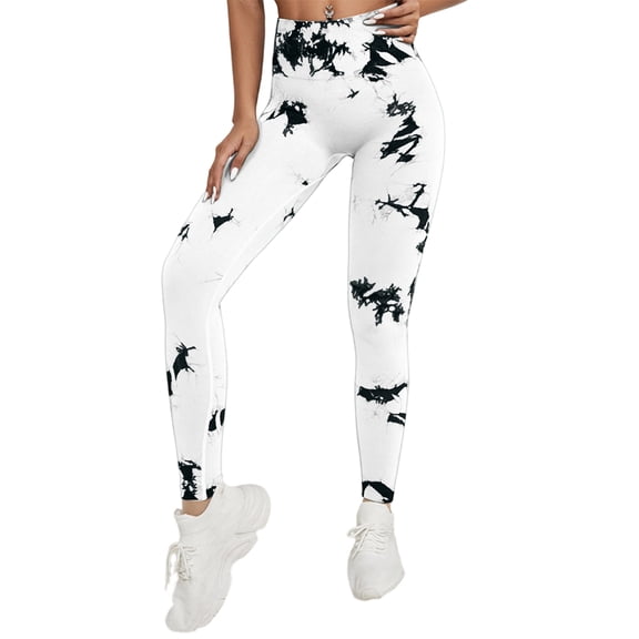 Women Tie Dye High Waisted Butt Lifting Leggings Tummy Control Squat Proof Yoga Pants Soft Stretch Workout Running Athletic Gym Pants for Women