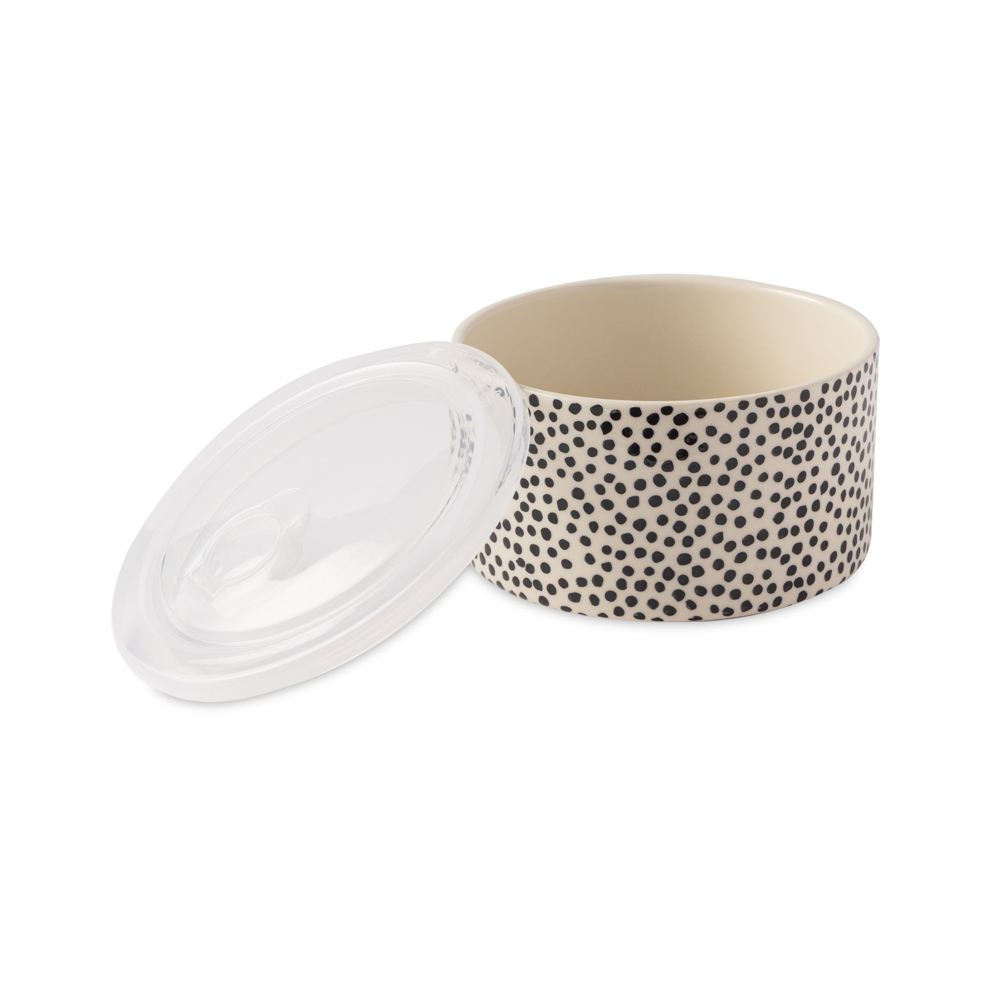 Thyme & Table 6-Piece Round Ceramic Baking Dish & Lid Set, Dot Pattern