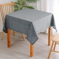 thumbnail image 3 of Hiasan Faux Linen Rectangle Tablecloth - Wrinkle and Stain Resistant Washable Table Cloth for Kitchen Dining Room Holiday Table Cover for Party Dinner, Grey, 54 x 80 Inch, 3 of 6