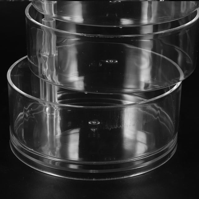 unbranded 2Ud Caja Plástica Transparente Para Almacenaje De Cables Con Organizador Giratorio Y Varias Secciones
